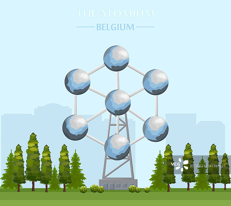 布鲁塞尔原子塔地标建筑图片素材