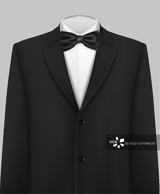 优雅的西装和燕尾服与领结图片素材