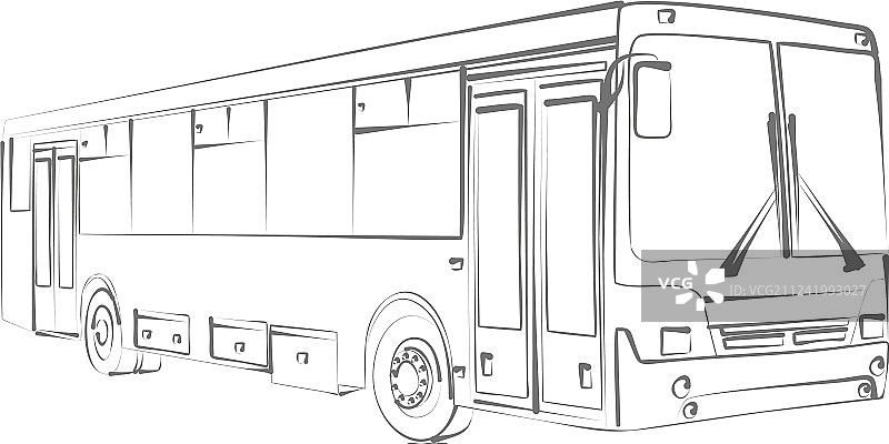 大型巴士素描图片素材