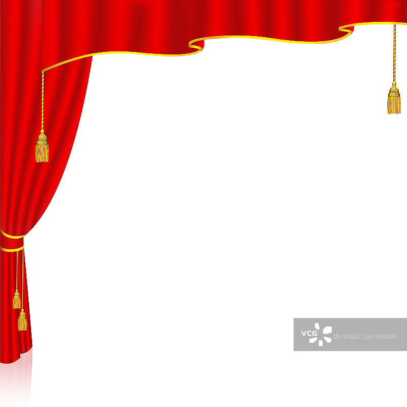 白色背景上的红色幕布图片素材