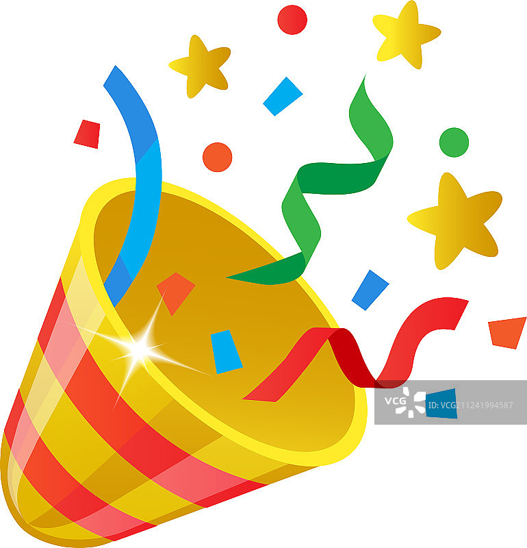 彩色闪亮圆锥形响板图片素材