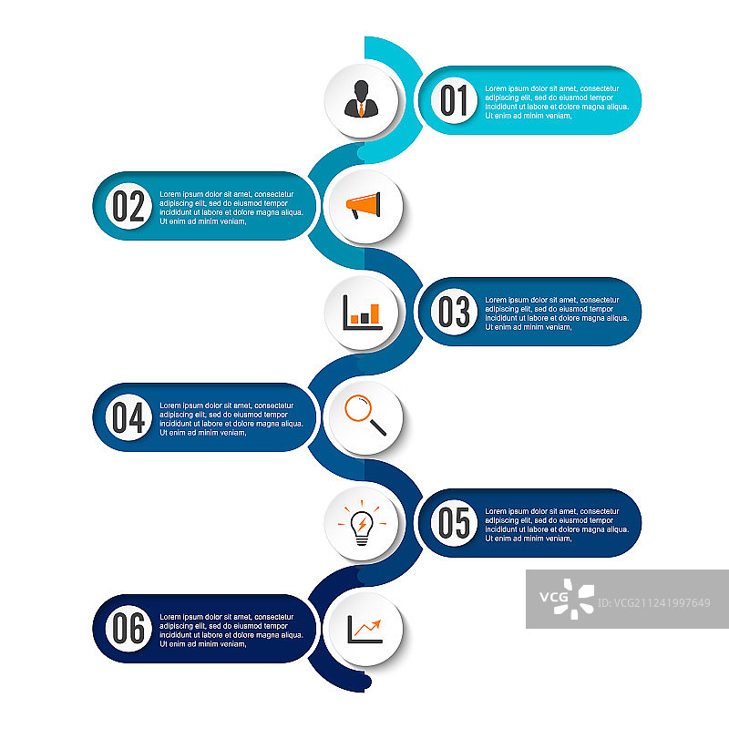 彩色水平时间线信息图表模板图片素材
