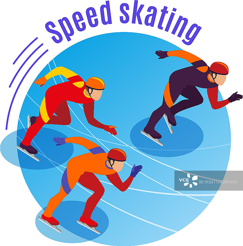 速度滑冰圆形背景图片素材