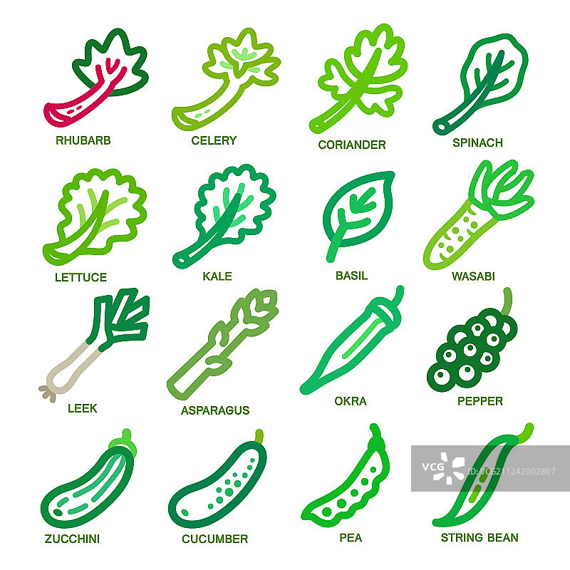 蔬菜细线图标图片素材
