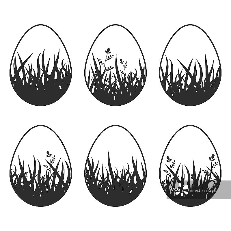 黑色复活节彩蛋剪影素材图片素材