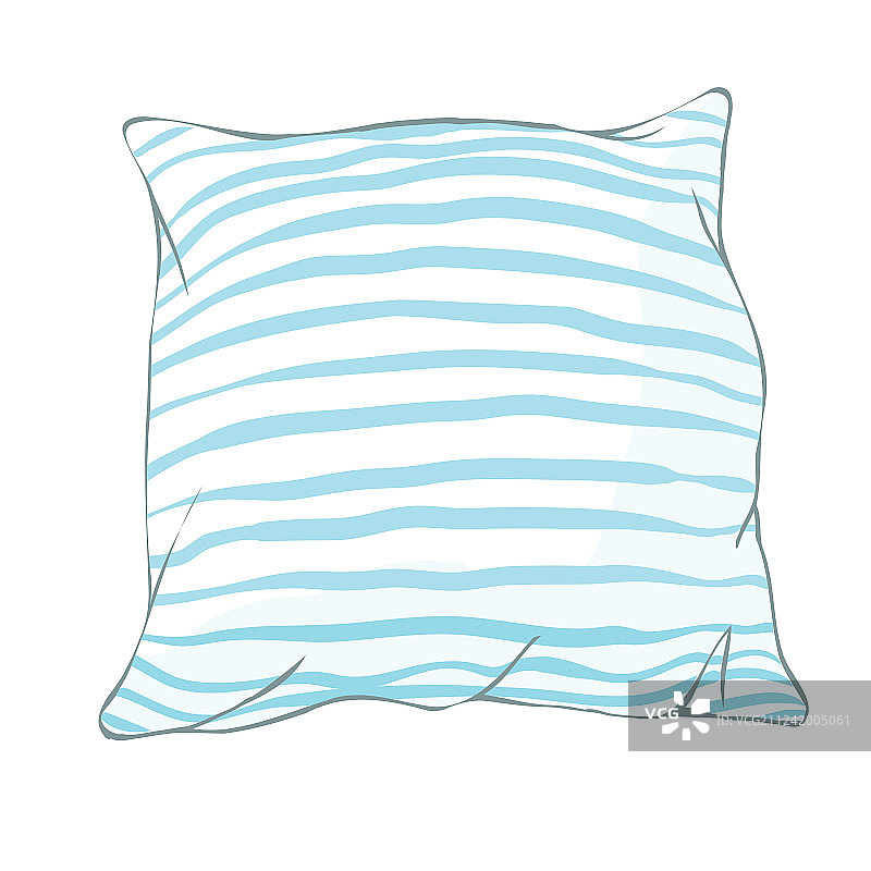 枕头艺术素描，白色隔离枕头图片素材