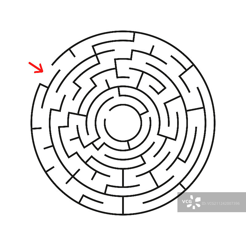 带入口和出口的圆形迷宫图片素材