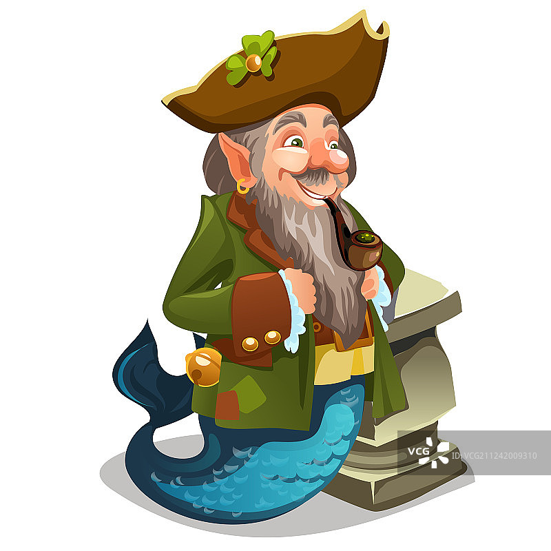 水手美人鱼男人妖抽烟斗图片素材