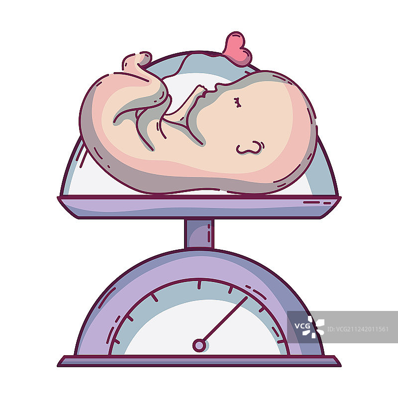 婴儿体重秤与医疗流程图片素材