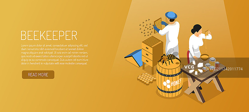 2.5D养蜂人横幅图片素材