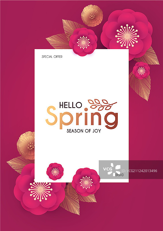 带花卉剪纸的优雅设计模板图片素材