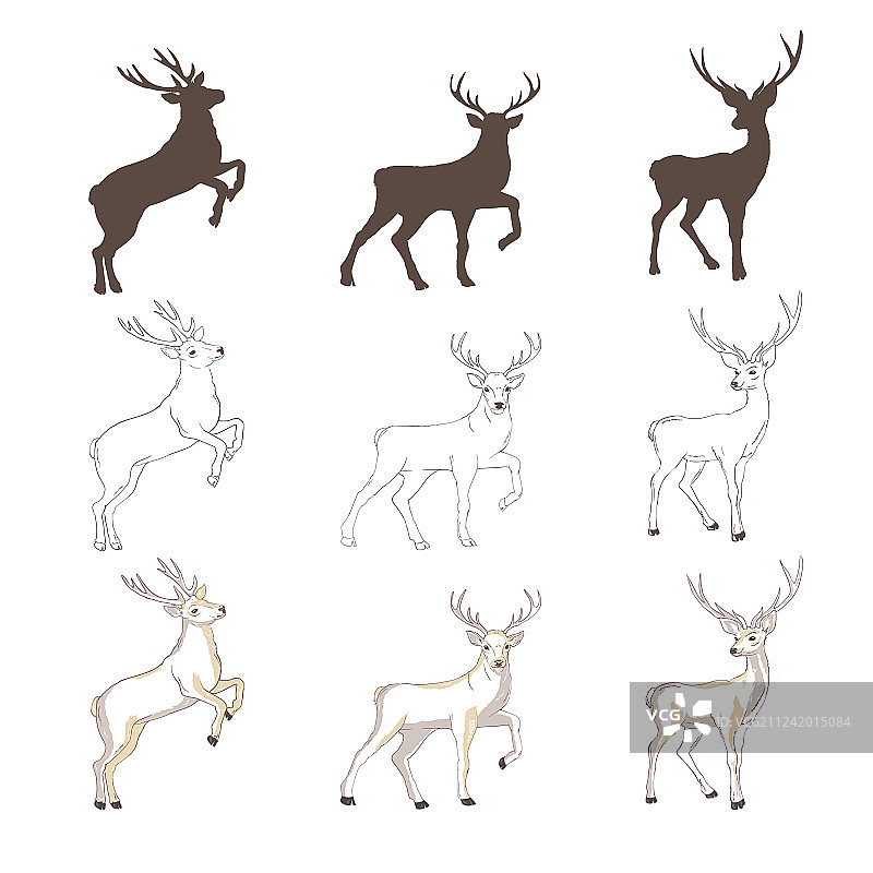 小鹿绘画图片素材