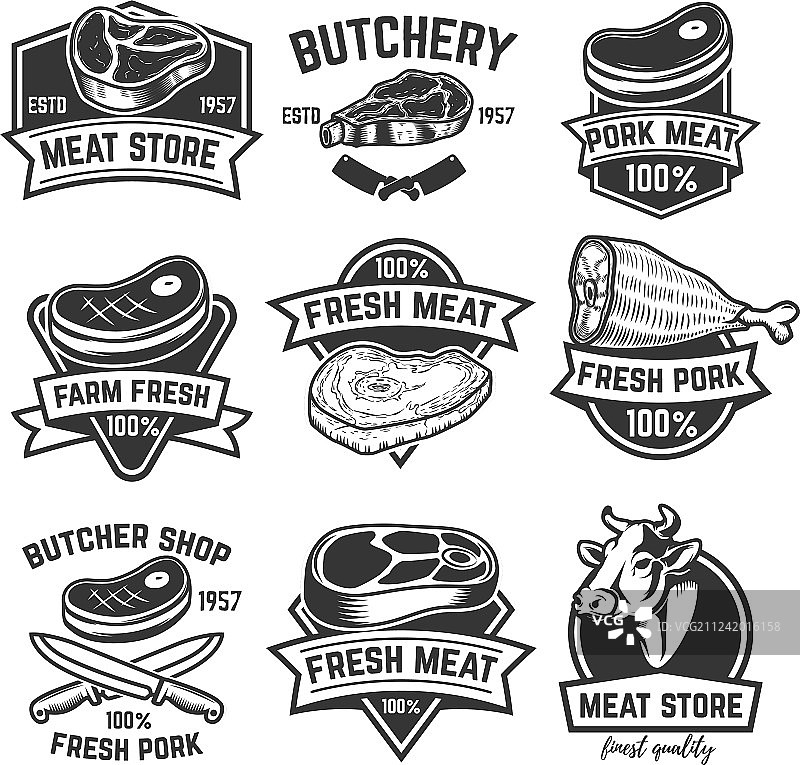 肉店标签设计元素图片素材