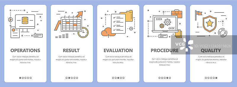 扁平化设计审计概念细线图案套装图片素材