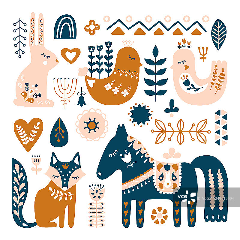 民间艺术动物装饰图案图片素材