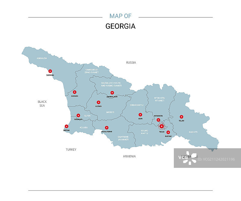 带有红色区域城市的地图可编辑模板图片素材