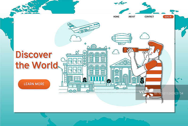 探索世界的创意网站模板图片素材