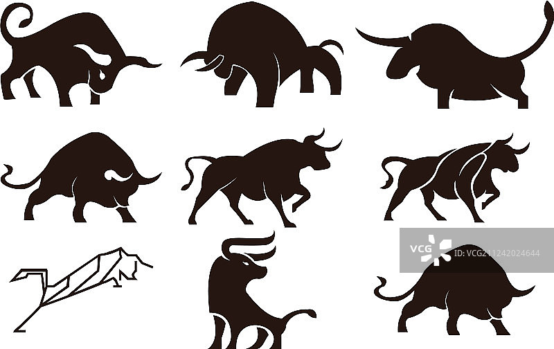 牛角动物轮廓农场图标图片素材