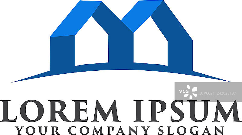 字母M房地产标志设计概念模板图片素材