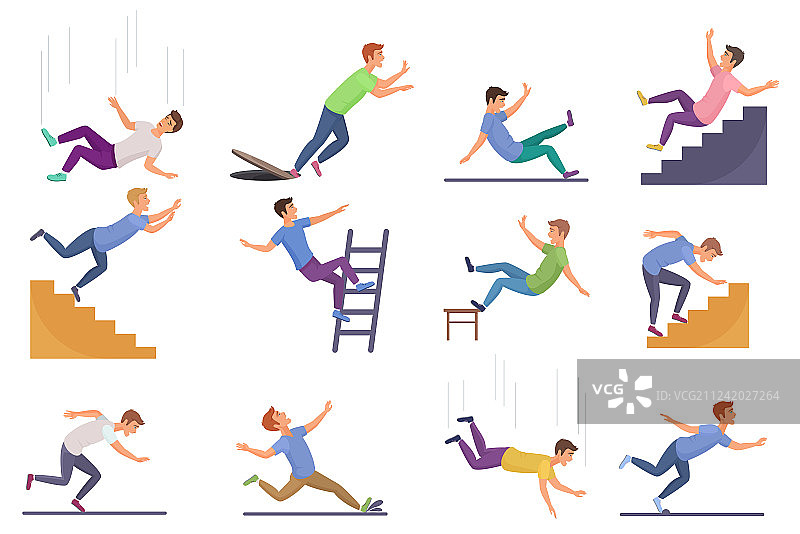 从椅子上摔下来的男人图片素材