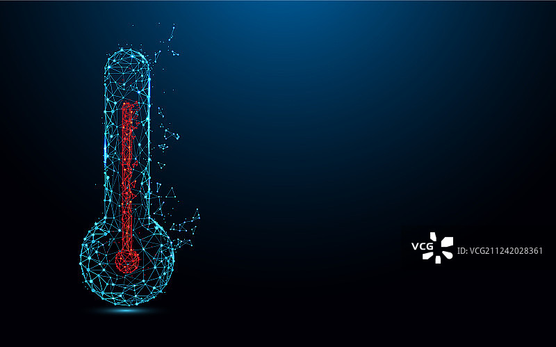 温度线条三角形和粒子图片素材