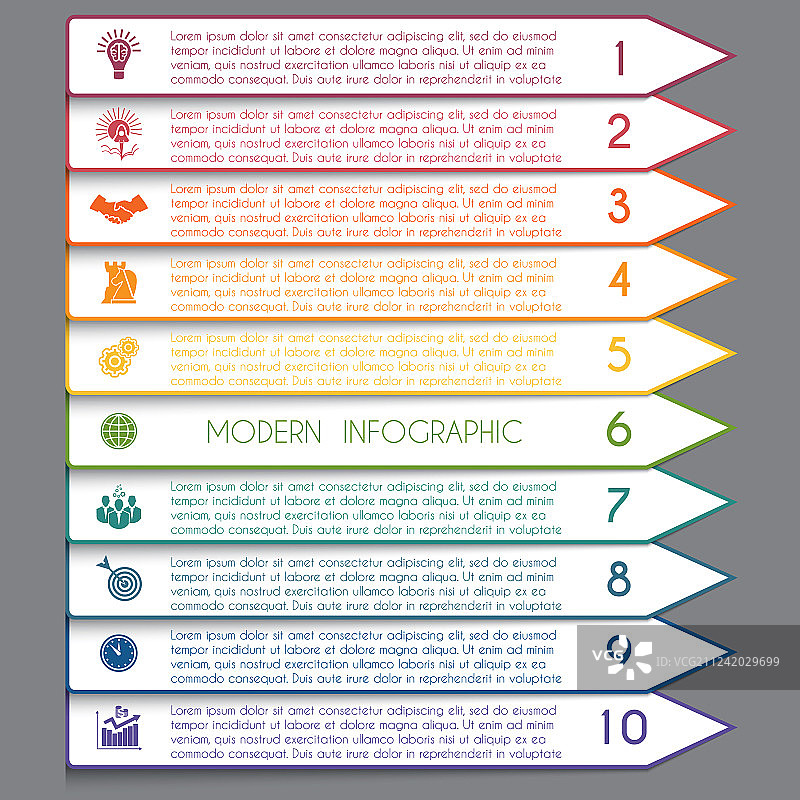 水平白色条纹信息图表模板图片素材