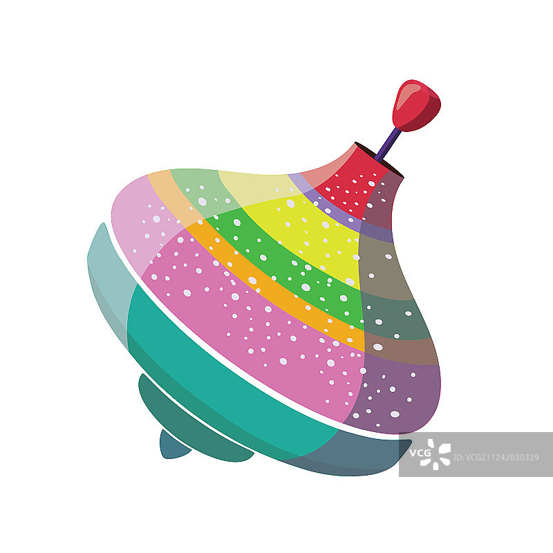 白色背景上的卡通陀螺玩具图片素材