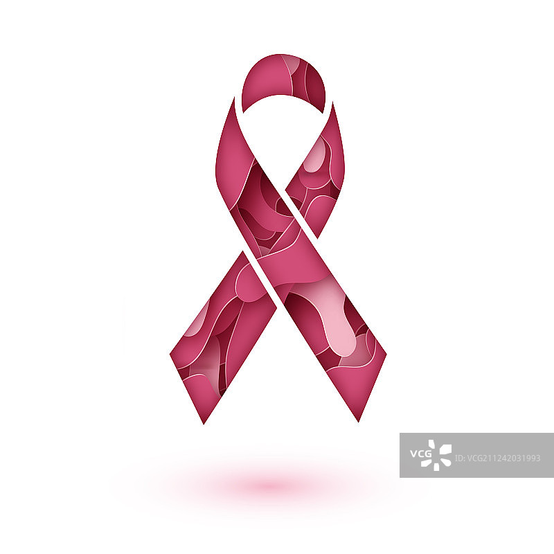 独立粉红丝带乳腺癌防治标志图片素材
