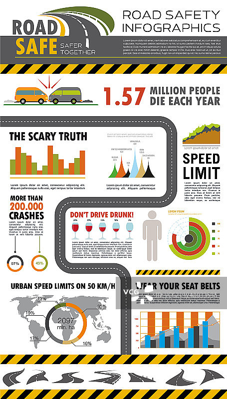 道路安全信息图海报设计图片素材