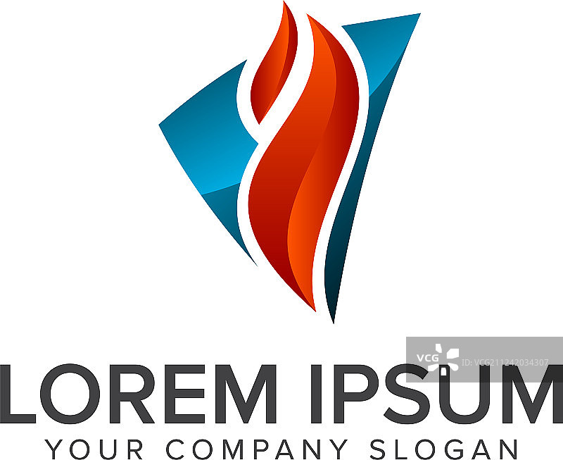 火焰盾牌logo设计模板图片素材