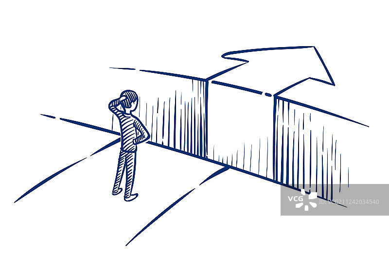 商业挑战概念：商人克服困难图片素材