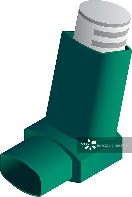 等距风格的绿色吸入器图标图片素材