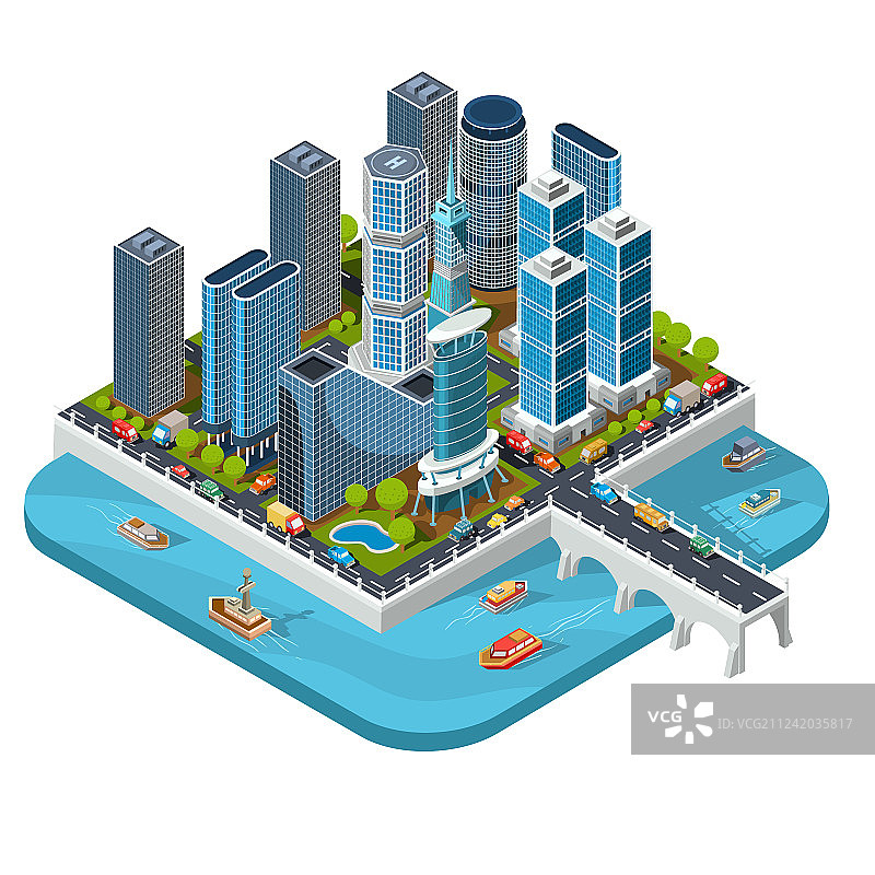 2.5D现代城市图片素材