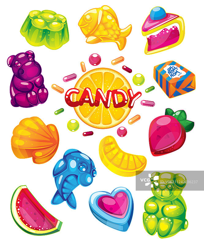 果冻糖果组合图片素材