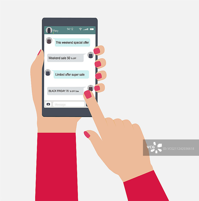 手持手机App显示消息图片素材