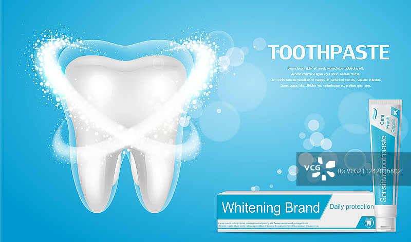 美白牙膏广告：健康牙齿图片素材