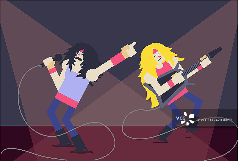 完全可编辑的摇滚歌手图片素材