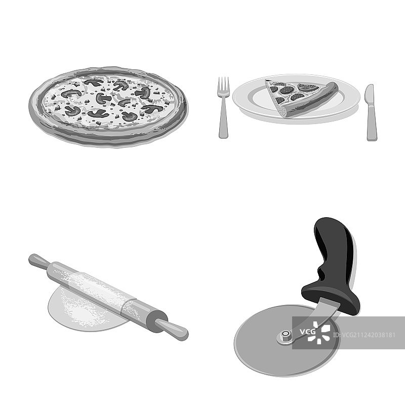 独立素材：披萨美食标志合集图片素材