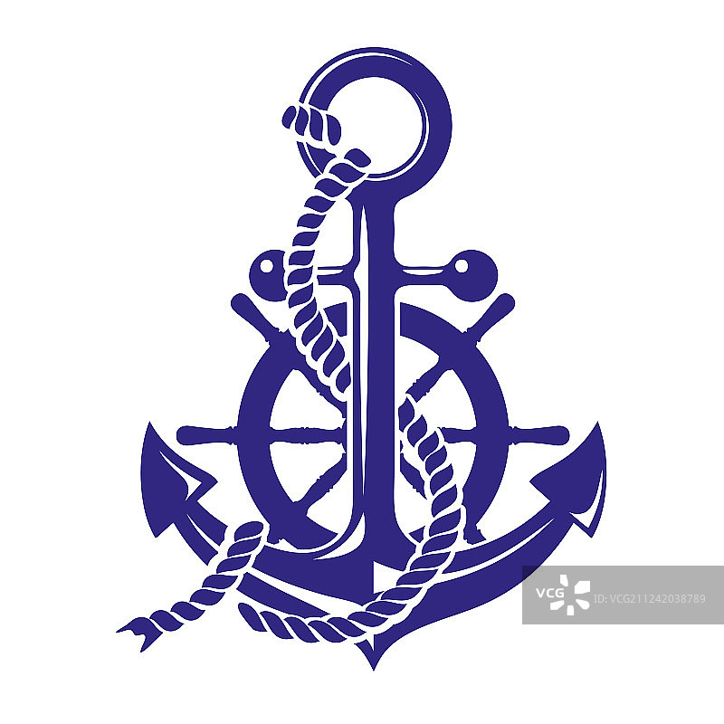 锚和船舵标志图片素材