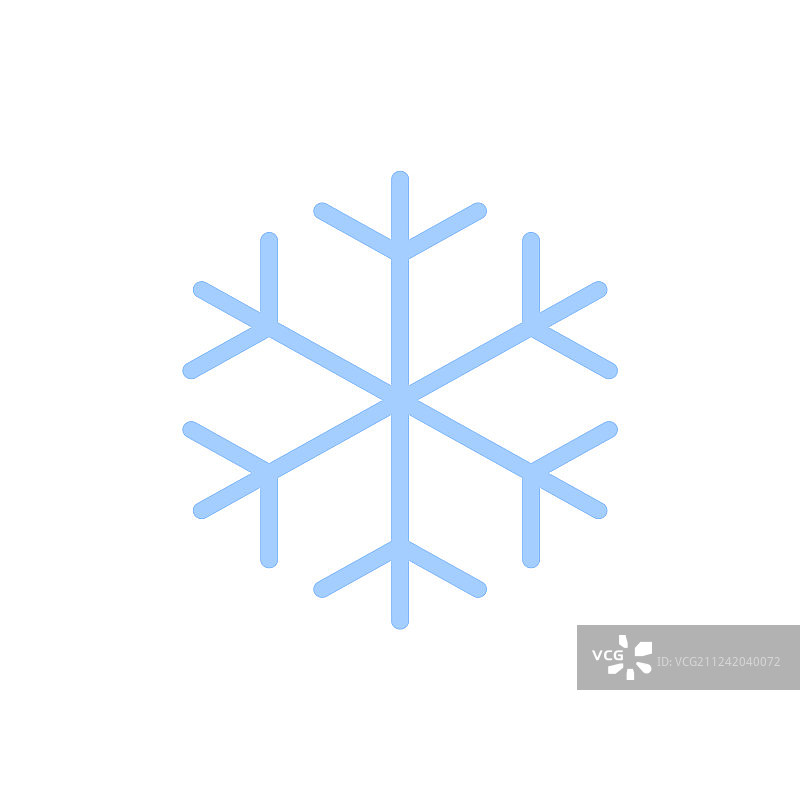 蓝色剪影雪花图标图片素材