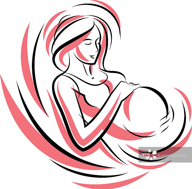 孕妇优美身体轮廓图片素材