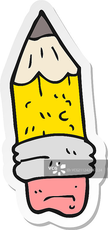 卡通铅笔头贴纸图片素材