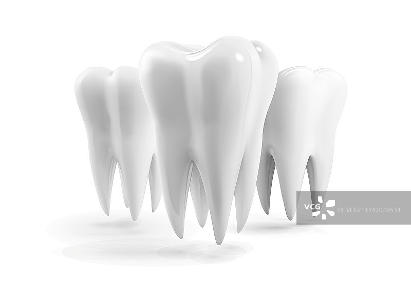 逼真的人类牙齿图标设计模板图片素材