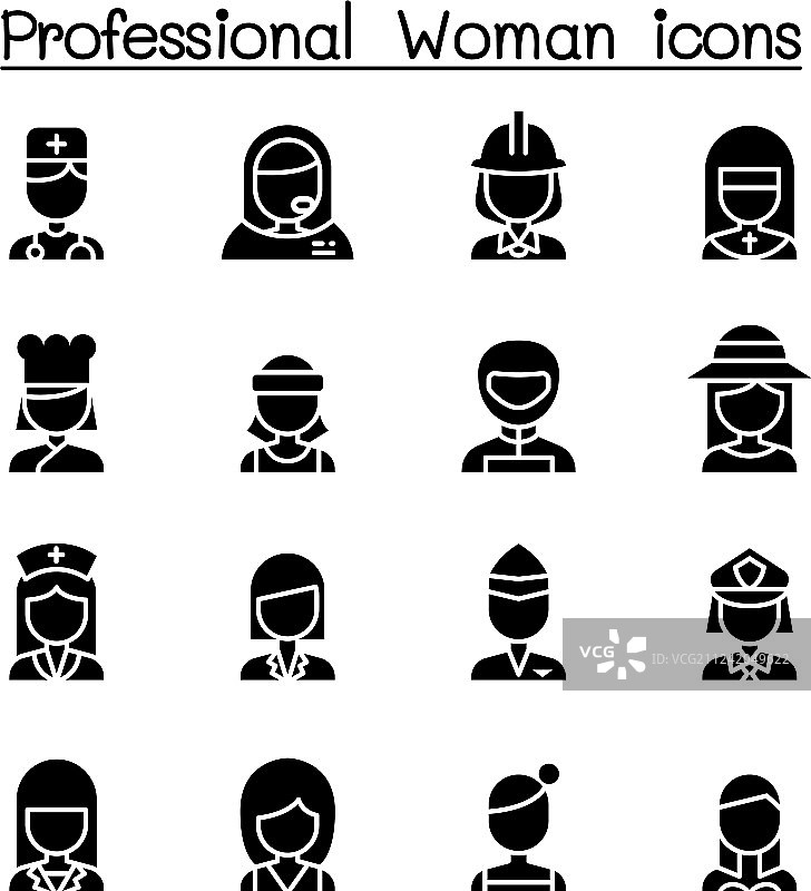 职业女性图标集图片素材