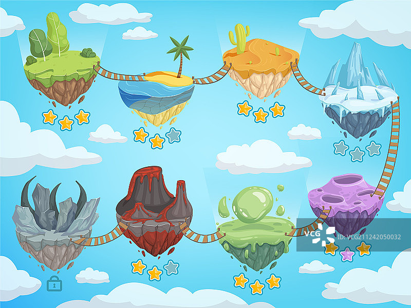 游戏关卡地图移动UI界面图片素材