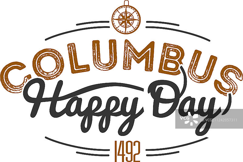 快乐的哥伦布日字母题词标志图片素材