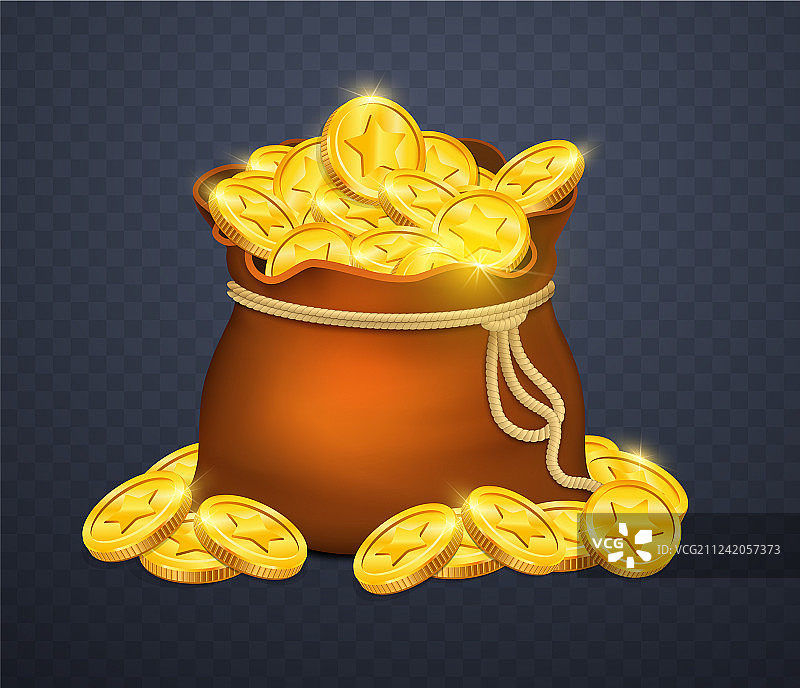 透明背景上的钱袋图片素材