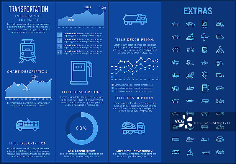交通运输信息图表模板和元素图片素材