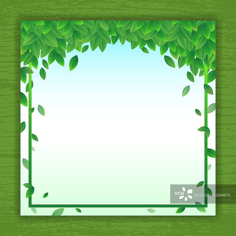 绿色树叶边框自然背景Banner图片素材