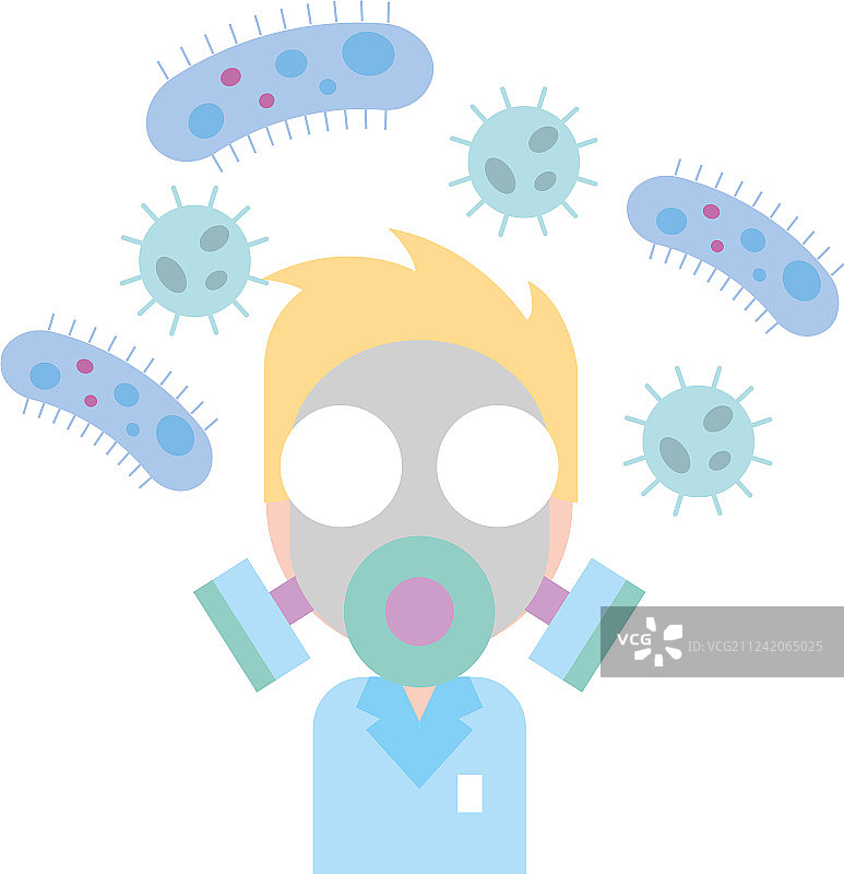戴口罩和细菌化学的科研人员图片素材